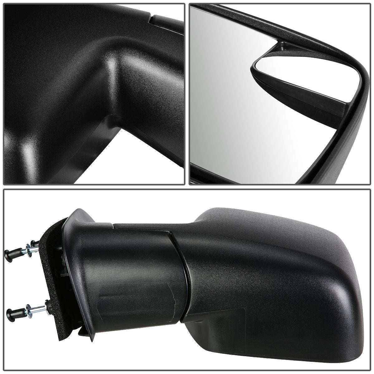 RETROVISOR MIRROR - OEM - 10-14 FORD E-150, E-250, E-350, E-450 / 10-14 FORD ECONOLINE - MANUAL - TEXTURED - BLACK - LEFT
