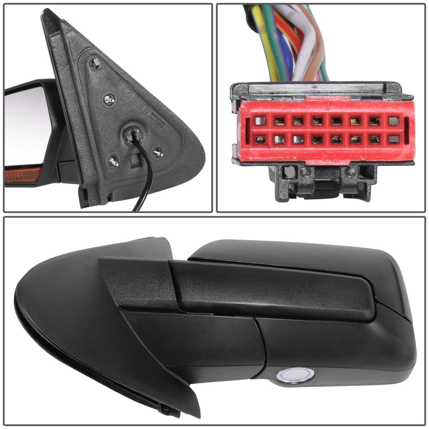 RETROVISOR MIRROR - OE STYLE - FORD EXPEDITION 11 - WITH POWER WITH HEATED WITH TURN SIGNAL - DRIVER SIDE - PAINT TO MATCH - BLACK