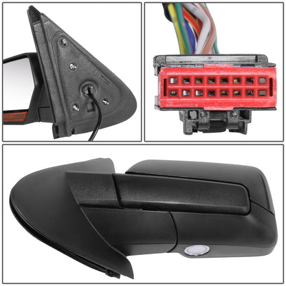 RETROVISOR MIRROR - OE STYLE - FORD EXPEDITION 11 - WITH POWER WITH HEATED WITH TURN SIGNAL - DRIVER SIDE - PAINT TO MATCH - BLACK