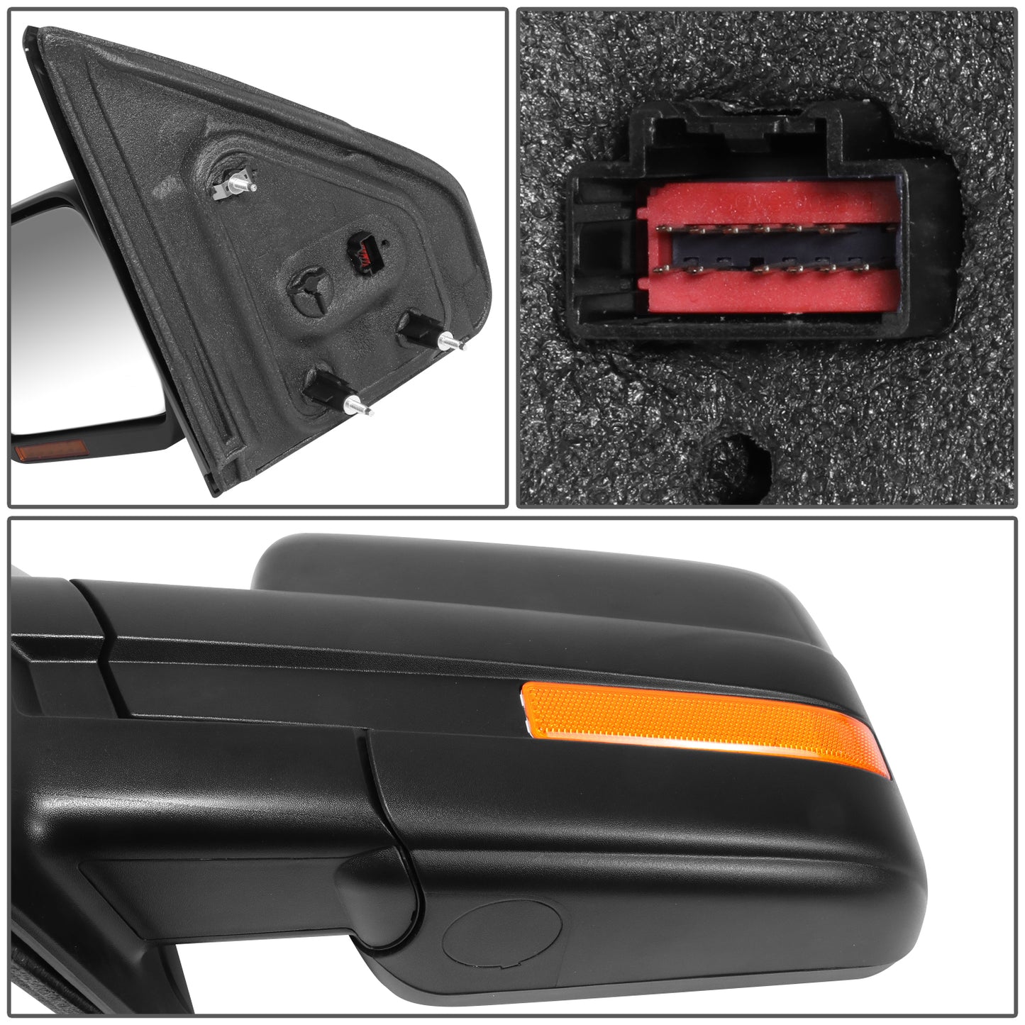 RETROVISOR MIRROR - OE STYLE - FORD F-150 11-14 - WITH POWER WITH HEATED WITH SIGNAL WITH BLIND SPOT MIRROR - DRIVER SIDE - PAINT TO MATCH - BLACK