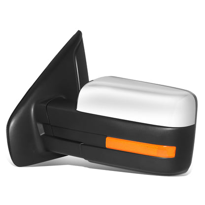 RETROVISOR MIRROR - OE STYLE - FORD F-150 11-14 - WITH POWER WITH HEATED WITH SIGNAL WITH BLIND SPOT MIRROR CHROME COVER - DRIVER SIDE - SMOOTH - BLACK / CHROME