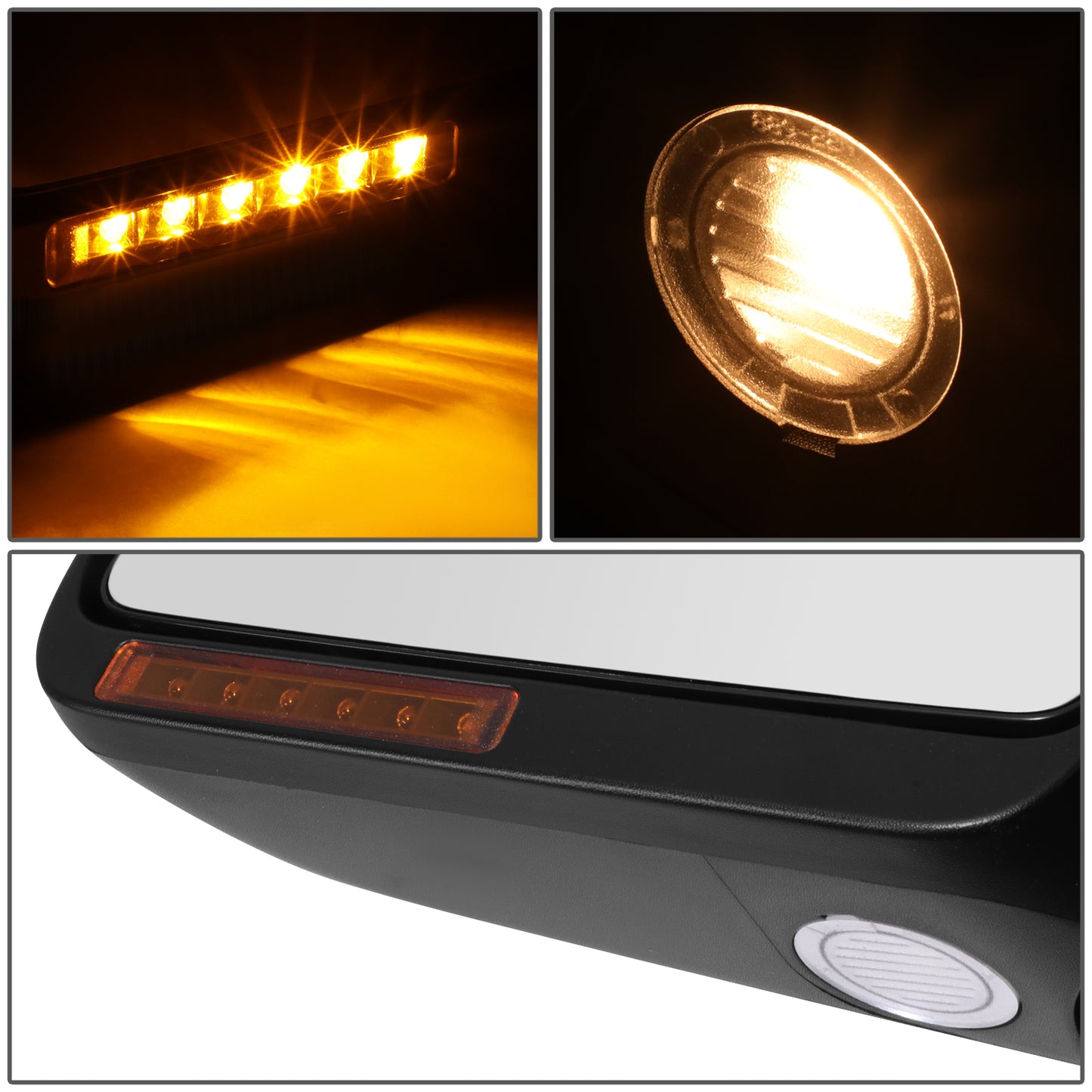 RETROVISOR MIRROR - OE STYLE - FORD F-150 11-14 - WITH POWER FOLD WITH MEMORY WITH HEATED WITH SIGNAL WITH BLIND SPOT MIRROR CHROME COVER - DRIVER SIDE - SMOOTH - BLACK / CHROME