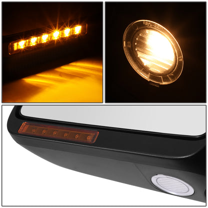 RETROVISOR MIRROR - OE STYLE - FORD F-150 11-14 - WITH POWER FOLD WITH MEMORY WITH HEATED WITH SIGNAL WITH BLIND SPOT MIRROR CHROME COVER - DRIVER SIDE - SMOOTH - BLACK / CHROME