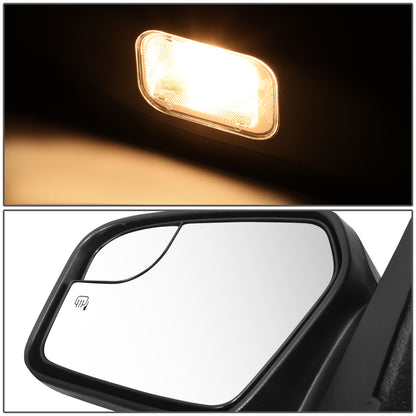 RETROVISOR MIRROR - OE STYLE - FORD FUSION 11-12 - WITH POWER WITH HEATED GLASS WITH BLIND SPOT MIRROR WITH PUDDLE LIGHT WITH TEXTURED COVER - DRIVER SIDE - PAINT TO MATCH - BLACK