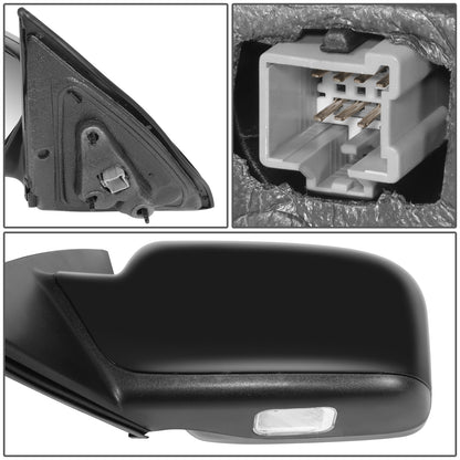 RETROVISOR MIRROR - OE STYLE - FORD FUSION 2011-2012 - WITH POWER WITH HEATED GLASS WITH BLIND SPOT WITH PUDDLE LIGHT WITH TEXTURED COVER - DRIVER LEFT SIDE - BLACK