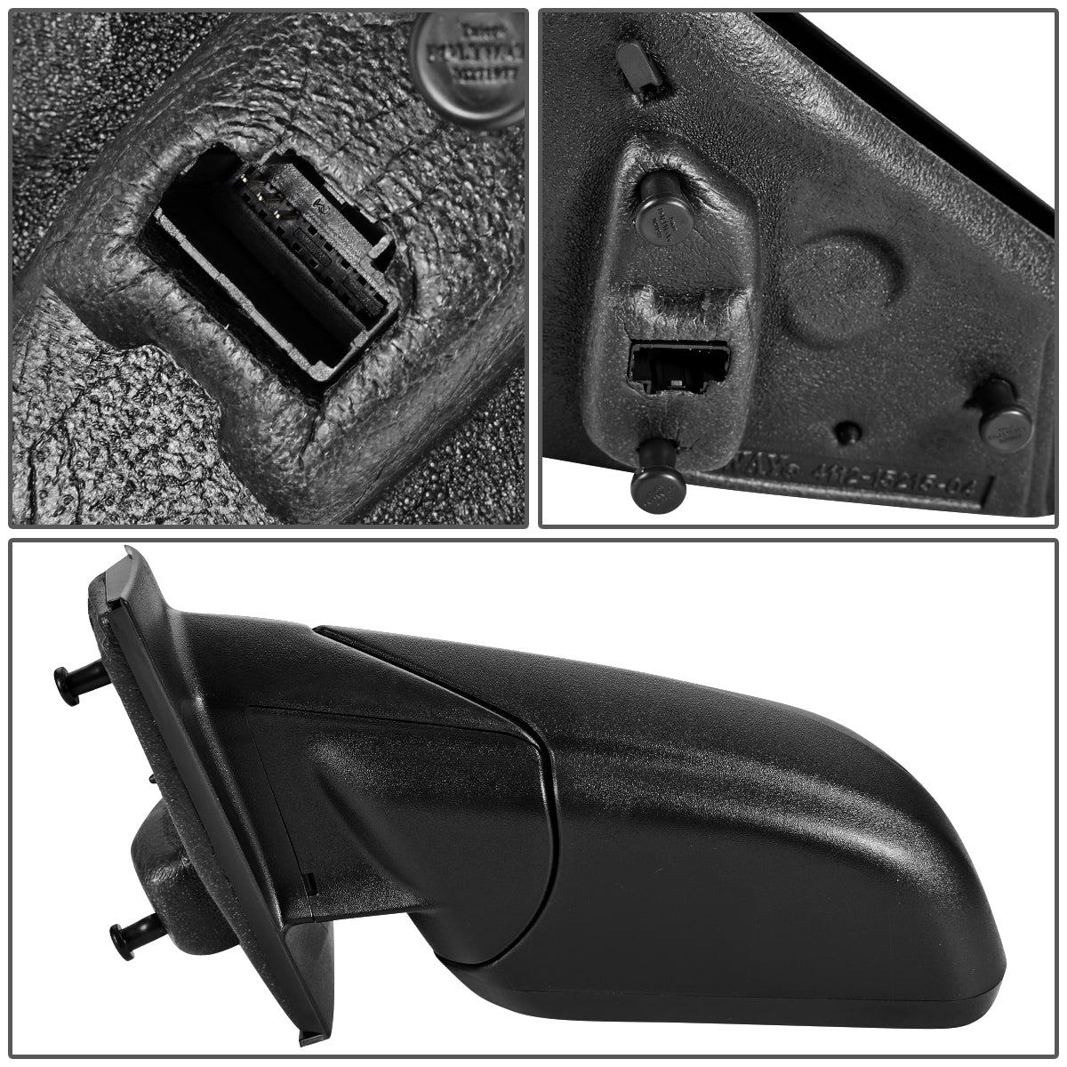 RETROVISOR MIRROR - OEM - 11-14 FORD EDGE - POWERED - W/ BLIND SPOT GLASS - TEXTURED - BLACK - LEFT