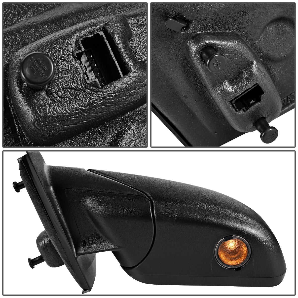 RETROVISOR MIRROR - OEM - 11-14 FORD EDGE - POWERED - HEATED - W/ PUDDLE LIGHT - W/ BLIND SPOT GLASS - BLACK MATERIAL - LEFT