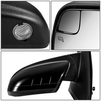 RETROVISOR MIRROR - OEM - 11-14 FORD EDGE - POWERED - HEATED - W/ MEMORY - W/ PUDDLE LIGHT - W/ BLIND SPOT GLASS - BLACK MATERIAL - LEFT