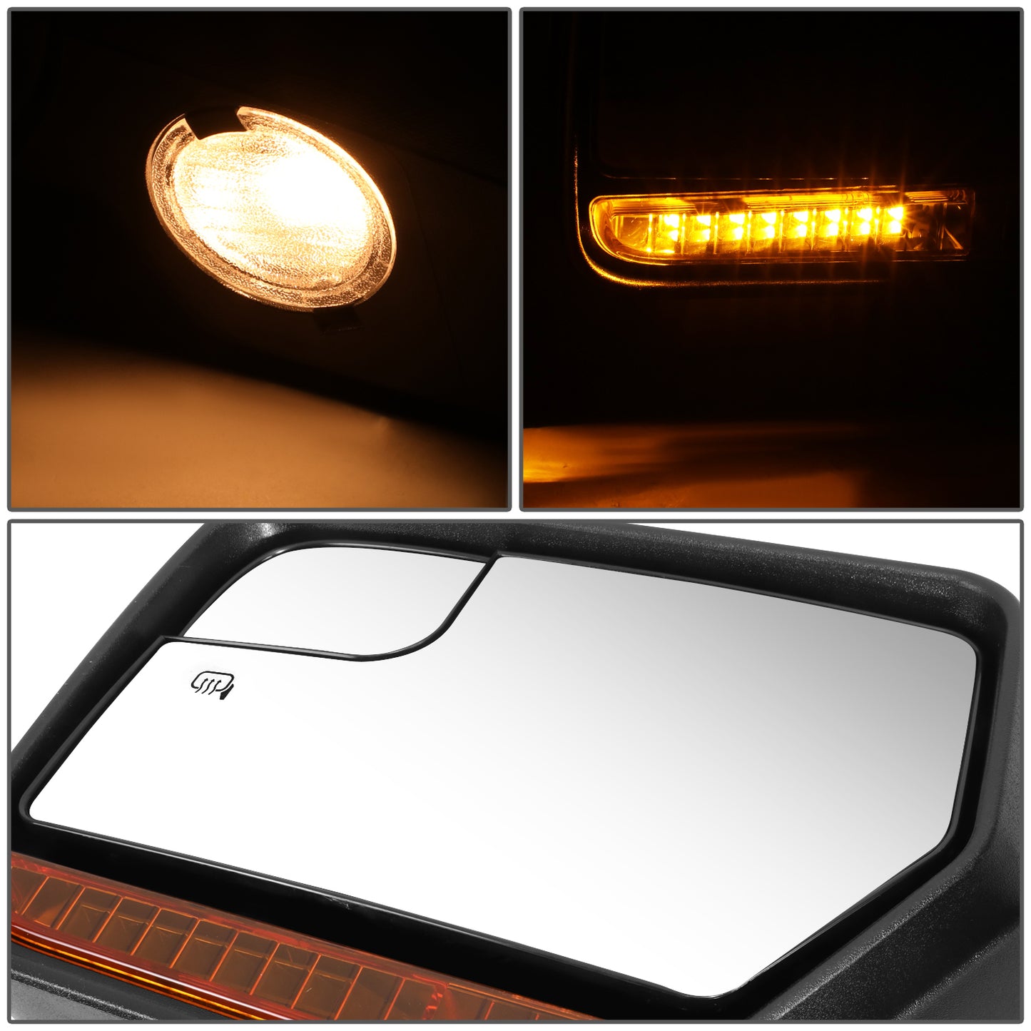 RETROVISOR MIRROR - OE STYLE - FORD EXPEDITION 12-17 - WITH POWER WITH HEATED WITH SIGNAL - DRIVER SIDE - PAINT TO MATCH - BLACK