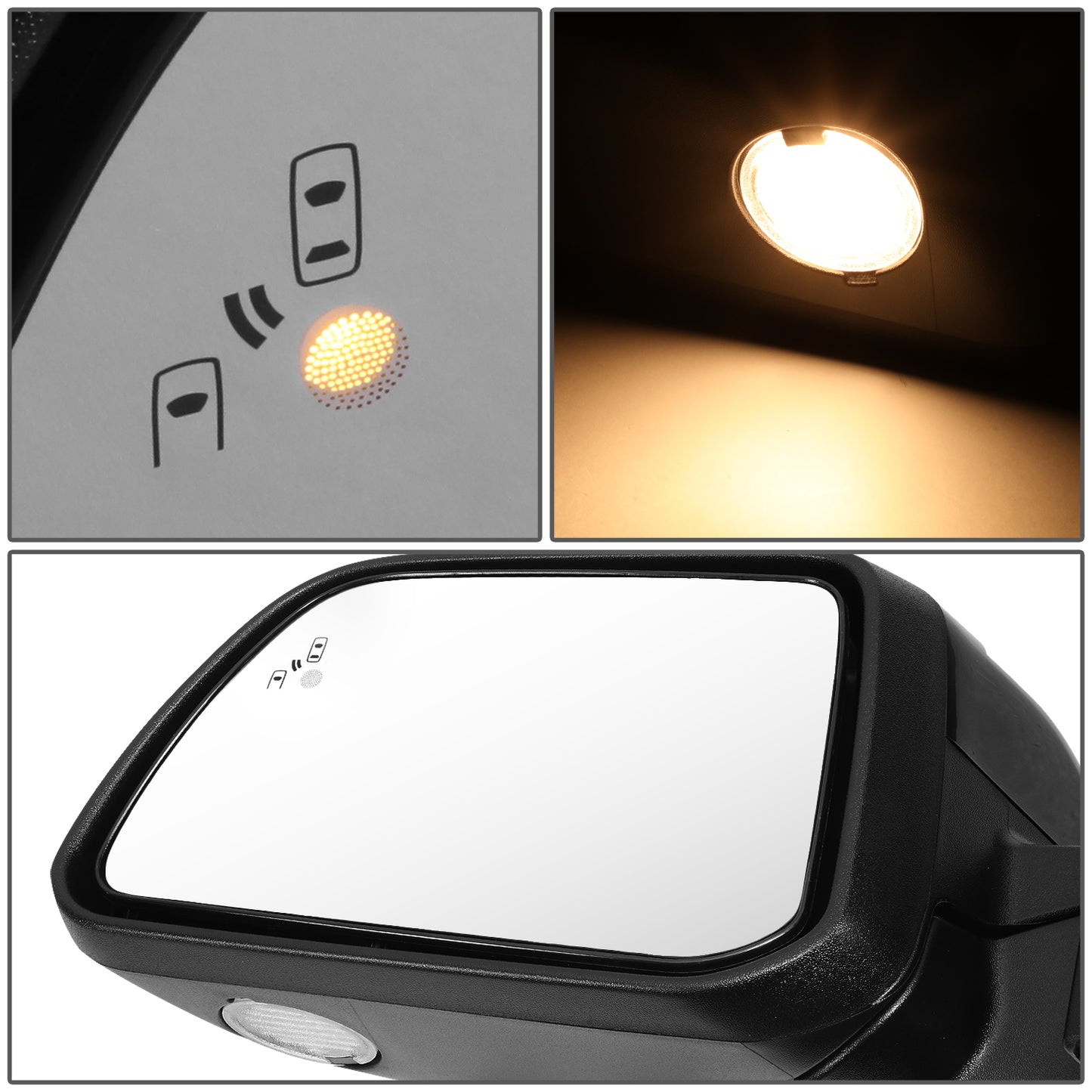 RETROVISOR MIRROR - OE STYLE - FORD EDGE 2011-2014 - WITH MEMORY WITH HEATED WITH BLIND SPOT - DRIVER LEFT SIDE - BLACK
