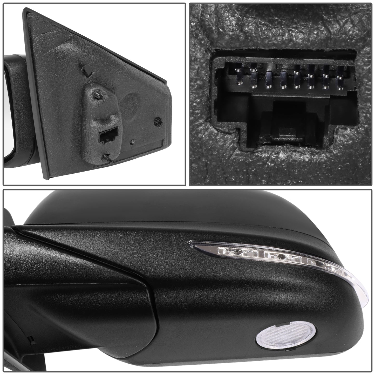 RETROVISOR MIRROR - OE STYLE - FORD EDGE 12-14 - WITH MEMORY WITH HEATED WITH BLIND SPOT WITH TURN SIGNAL - DRIVER SIDE - PAINT TO MATCH - BLACK