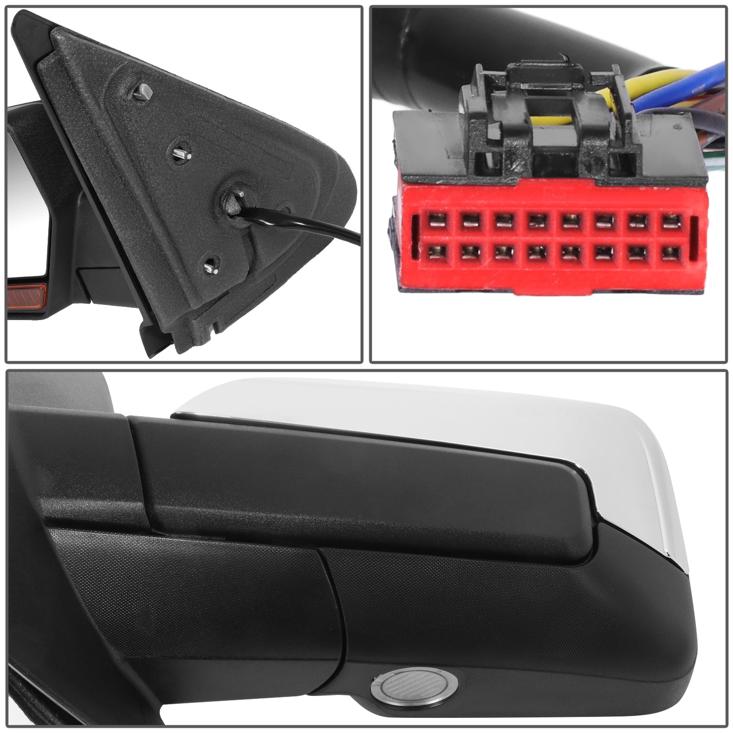 RETROVISOR MIRROR - FORD EXPEDITION 2015-2017 - WITH POWER FOLD - WITH HEATED - WITH BLIND SPOT CHROME COVER - OE STYLE - DRIVER LEFT SIDE