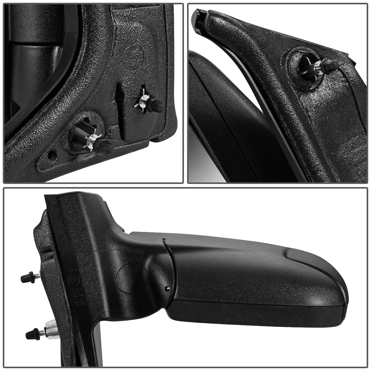 RETROVISOR MIRROR - OEM - 15-19 FORD TRANSIT 150, 250, 350 - MANUAL - FOLDING - TEXTURED - BLACK - LEFT