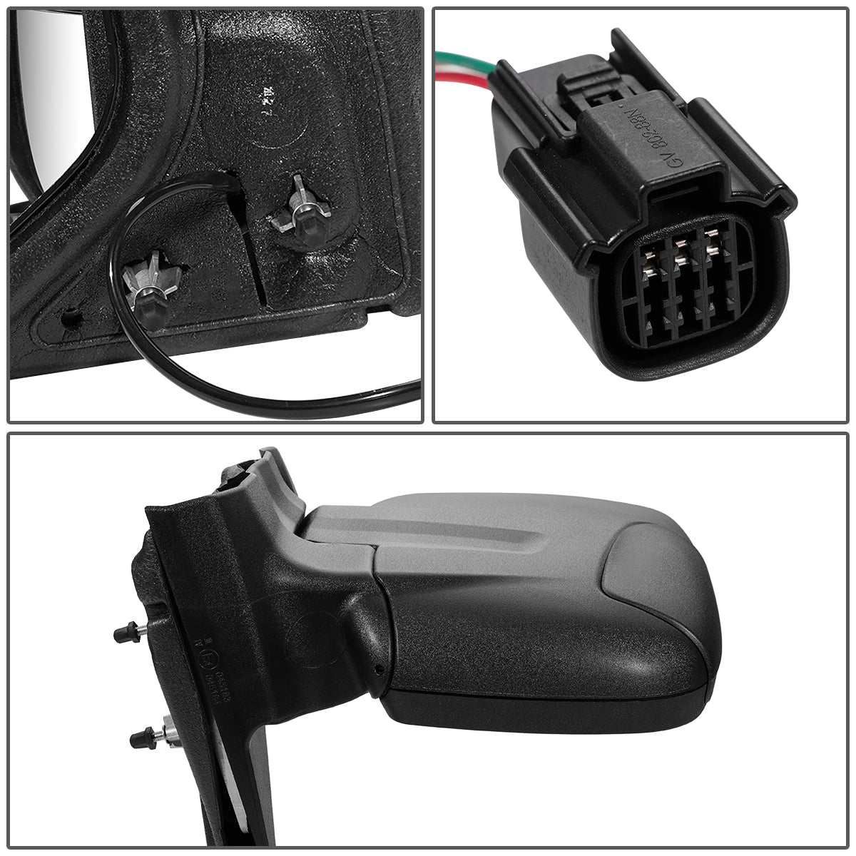 RETROVISOR MIRROR - OEM - 15-19 FORD TRANSIT 150, 250, 350 - POWERED - FOLDING - TEXTURED - BLACK