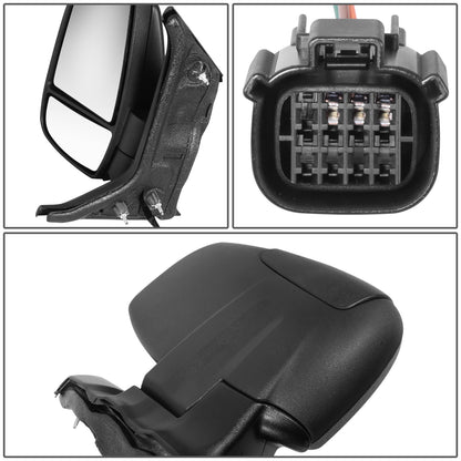 RETROVISOR MIRROR - OE STYLE - FORD TRANSIT 150 18-19 - FORD TRANSIT 250 18-19 - FORD TRANSIT 350 18-19 - WITH POWER SHORT ARM LOW ROOF - DRIVER SIDE - PAINT TO MATCH - BLACK