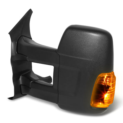 RETROVISOR MIRROR - OE STYLE - FORD TRANSIT 150 2015-2017 - FORD TRANSIT 250 2015-2017 - FORD TRANSIT 350 2015-2017 - WITH POWER WITH HEATED WITH SIGNAL DUAL MIRROR WITH LONG ARM LOW ROOF - DRIVER LEFT SIDE - BLACK
