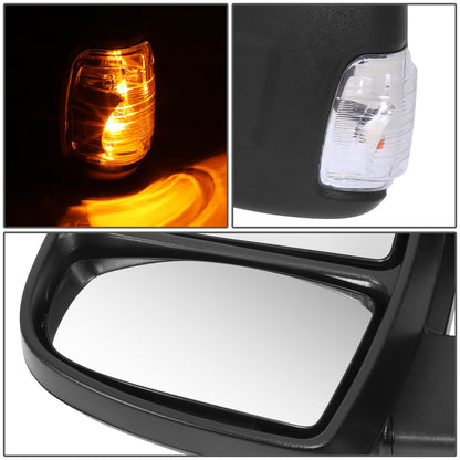 RETROVISOR MIRROR - OE STYLE - FORD TRANSIT 150 2015-2017 - FORD TRANSIT 250 2015-2017 - FORD TRANSIT 350 2015-2017 - WITH POWER WITH HEATED WITH SIGNAL DUAL MIRROR WITH LONG ARM LOW ROOF - DRIVER LEFT SIDE - BLACK