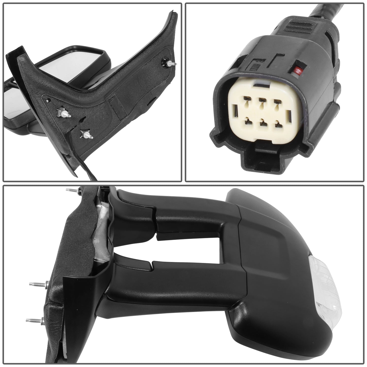 RETROVISOR MIRROR - OE STYLE - FORD TRANSIT 150 15-17 - FORD TRANSIT 250 15-17 - FORD TRANSIT 350 15-17 - LONG ARM WITH POWER WITH HEATED WITH SIGNAL DUAL MIRROR HIGH ROOF - DRIVER SIDE - PAINT TO MATCH - BLACK