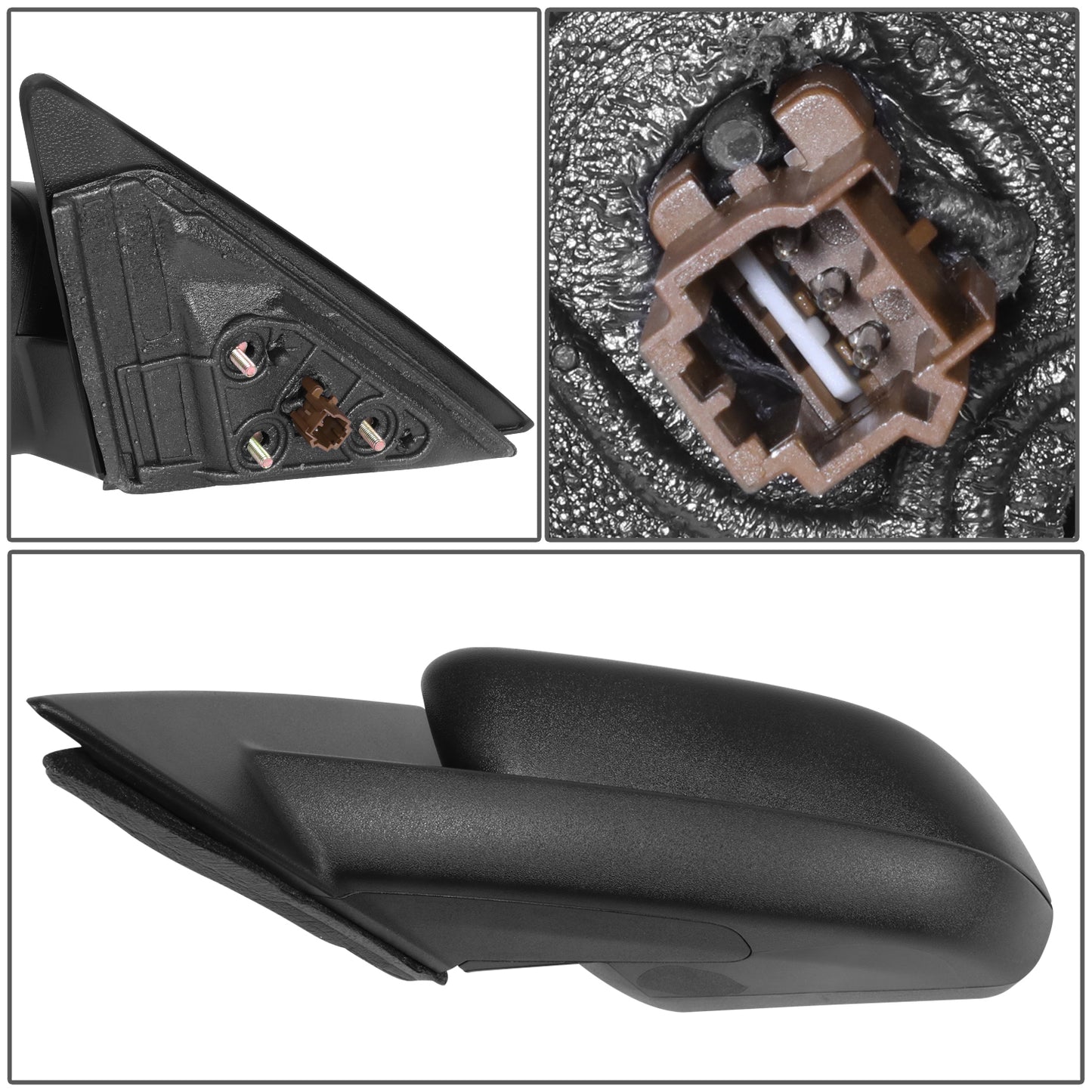 RETROVISOR MIRROR - OE STYLE - FORD MUSTANG 2010-2012 - WITH POWER TEXTURED COVER - DRIVER LEFT SIDE - BLACK