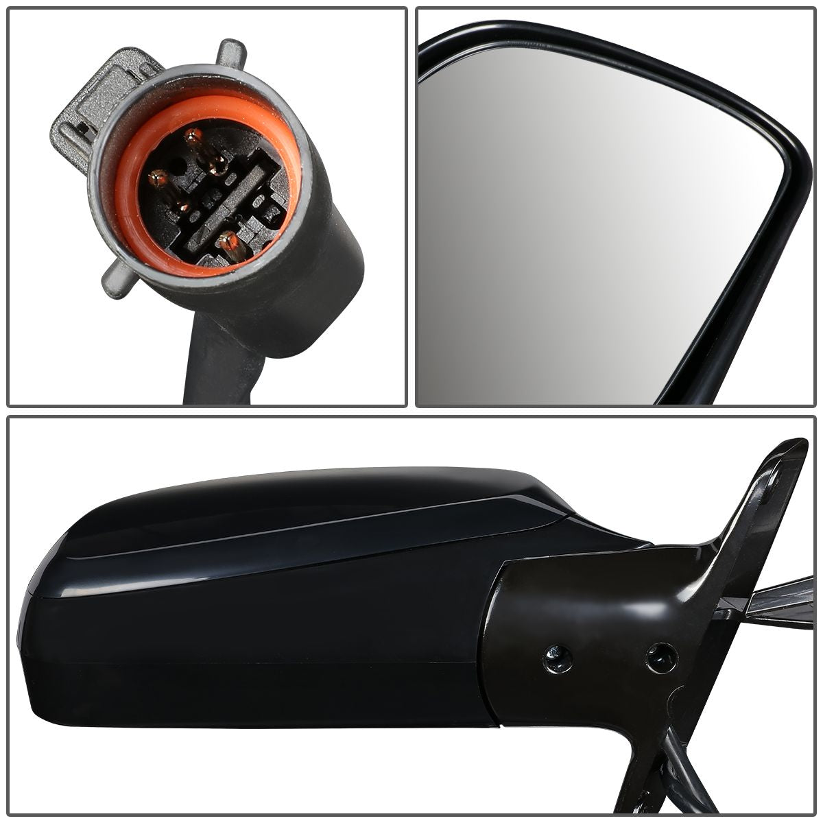 RETROVISOR MIRROR - OEM - 92-96 FORD BRONCO / 92-97 FORD F-150 - POWERED - PAINTABLE - BLACK - RIGHT