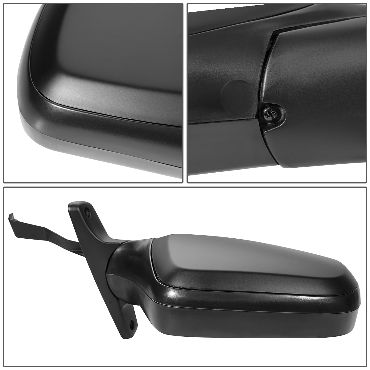 RETROVISOR MIRROR - OEM - 92-96 FORD F-150 - MANUAL - FOLDING - BLACK - RIGHT