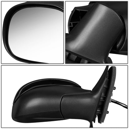 RETROVISOR MIRROR - OEM - 1997 FORD F-150, F-250 - POWERED - PAINTABLE - BLACK - RIGHT