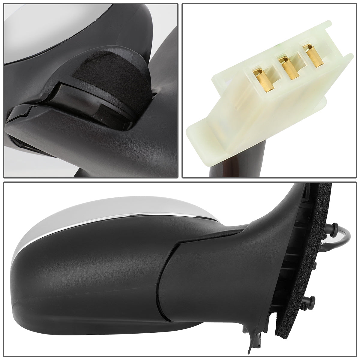 RETROVISOR MIRROR - OEM - 98-03 FORD F-150 / 98-99 FORD F-250 - POWERED - CHROME - RIGHT