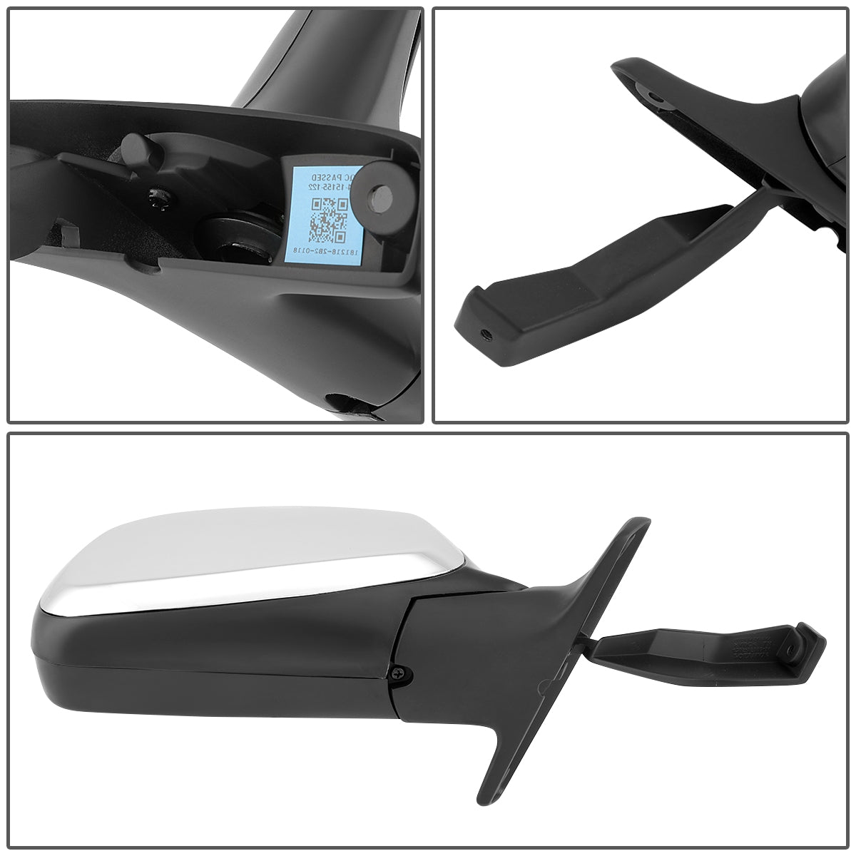 RETROVISOR MIRROR - OEM - 92-96 FORD BRONCO / 96-97 FORD F-100 / 92-97 FORD F-150, F-250, F-350 - MANUAL - CHROME - RIGHT