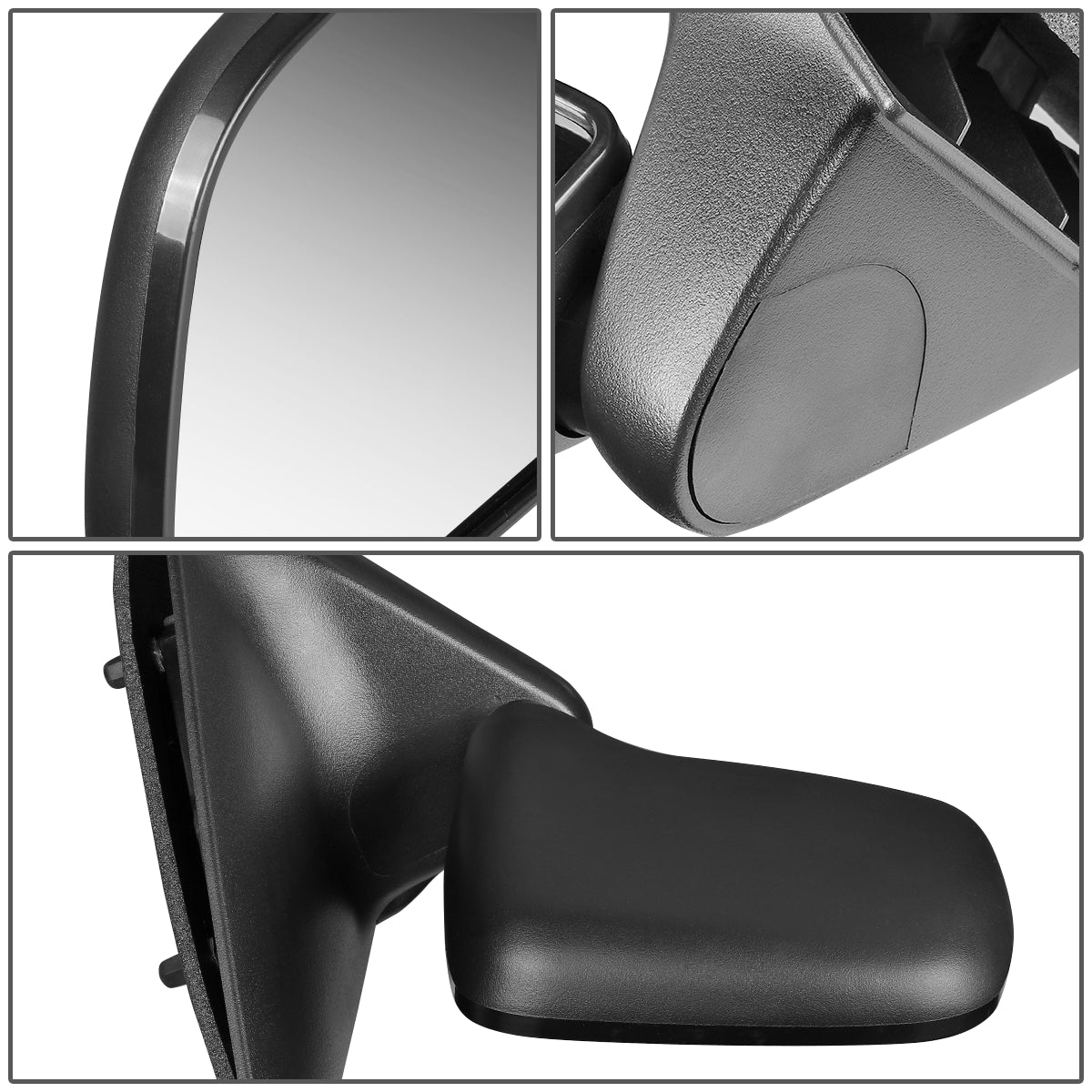 RETROVISOR MIRROR - OEM - 94-02 MAZDA B2300 , B3000 / 97-02 MAZDA B4000 / 93-97 FORD RANGER - MANUAL - TEXTURED - BLACK - RIGHT