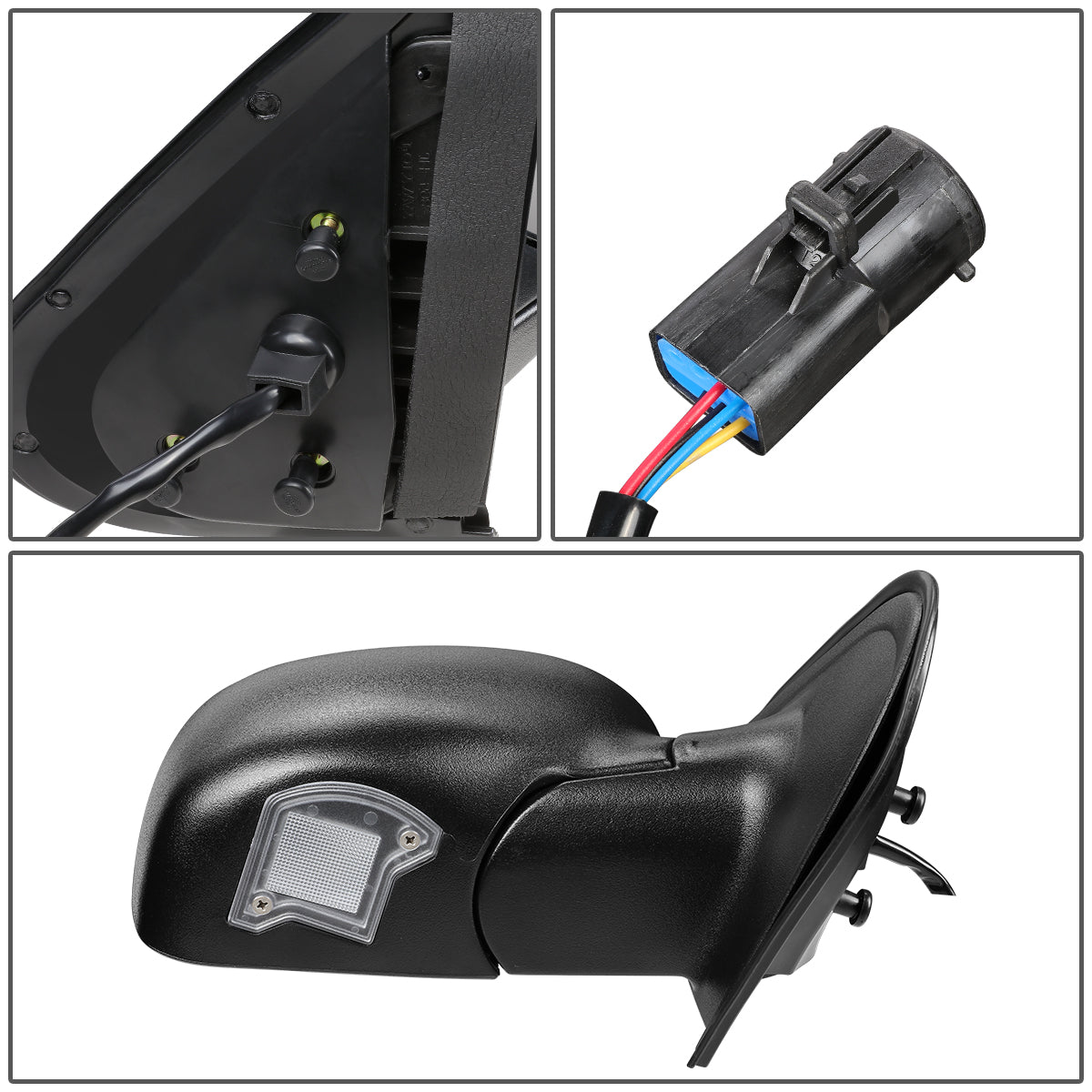 RETROVISOR MIRROR - OEM - 95-01 FORD EXPLORER / 97-01 MERCURY MOUNTAINEER - POWERED - TEXTURED - BLACK - RIGHT