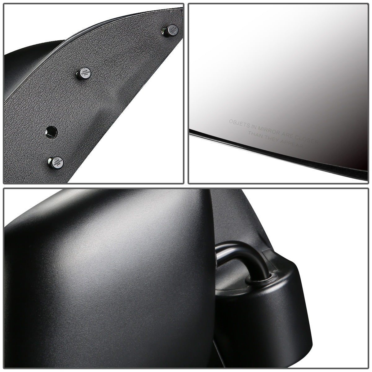 RETROVISOR MIRROR - OEM - 92-06 FORD E-150, E-250, E-350, E-450, E-550 / 99-06 FORD ECONOLINE / 96-99 FORD ECONOLINE SUPER DUTY - CONVEX GLASS - MANUAL - TEXTURED - BLACK - RIGHT