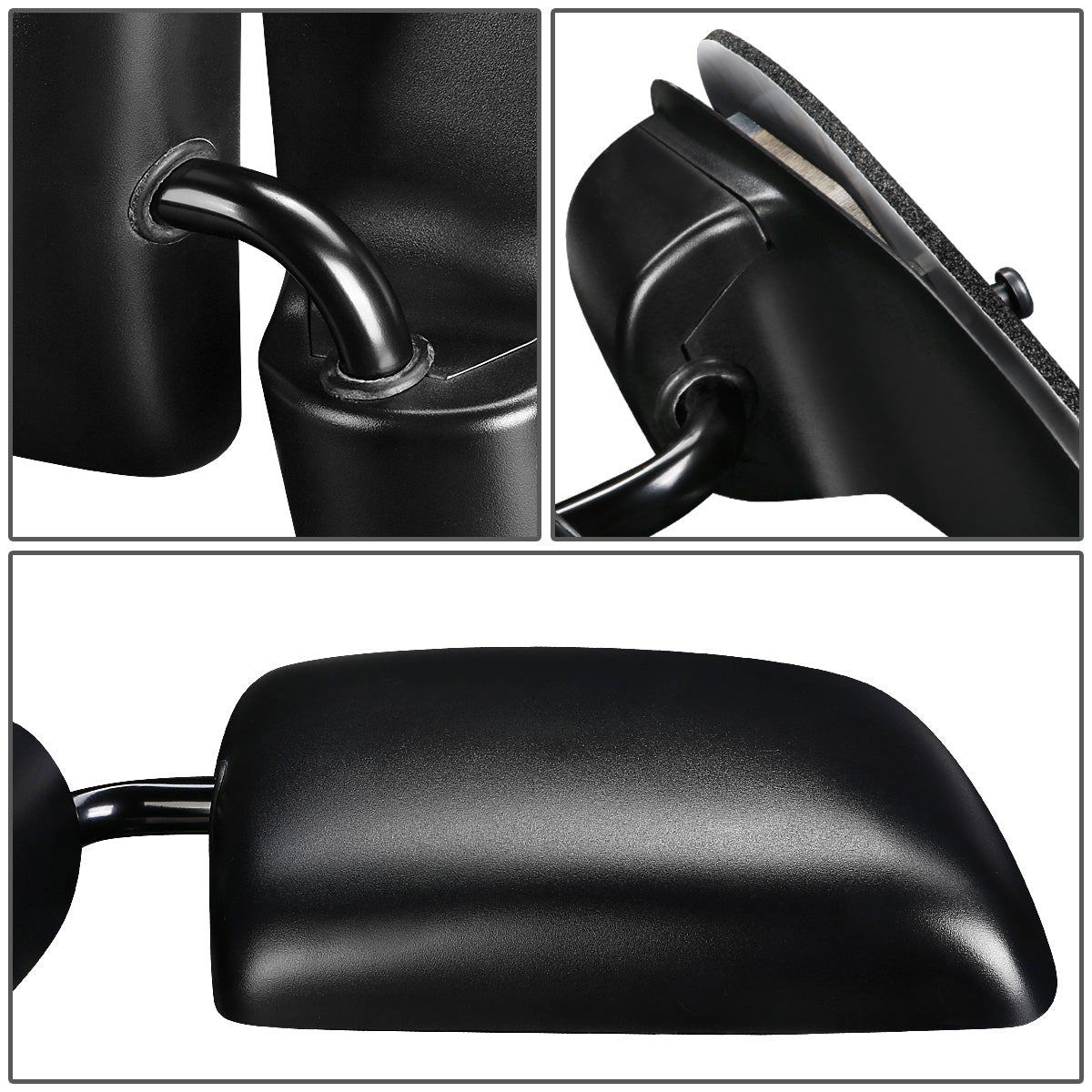 RETROVISOR MIRROR - OEM - 92-06 FORD E-150, E-250, E-350, E-450, E-550 / 99-06 FORD ECONOLINE / 96-99 FORD ECONOLINE SUPER DUTY - CONVEX GLASS - MANUAL - TEXTURED - BLACK - RIGHT