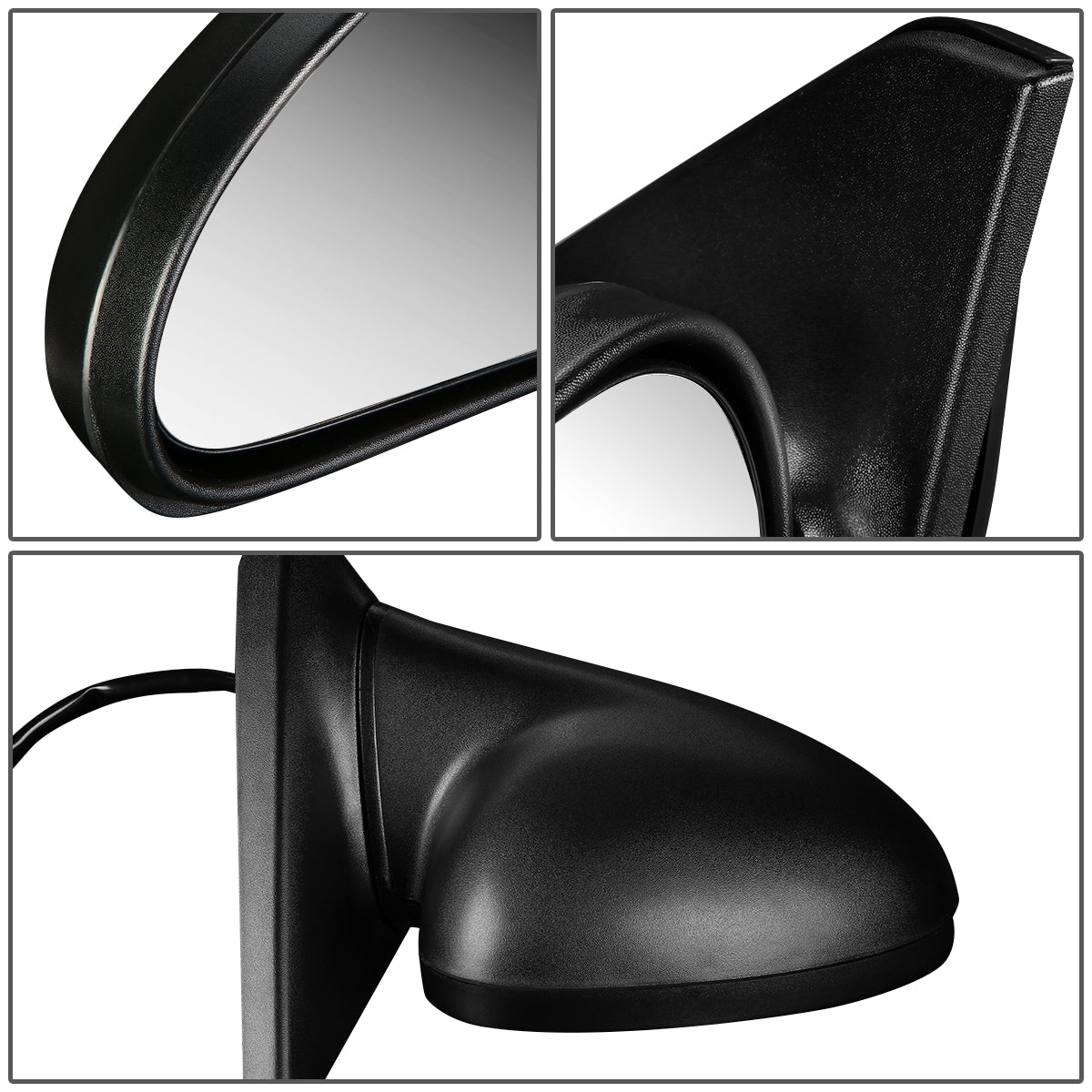 RETROVISOR MIRROR - OEM - 98-03 FORD ESCORT - POWERED - TEXTURED - BLACK - RIGHT