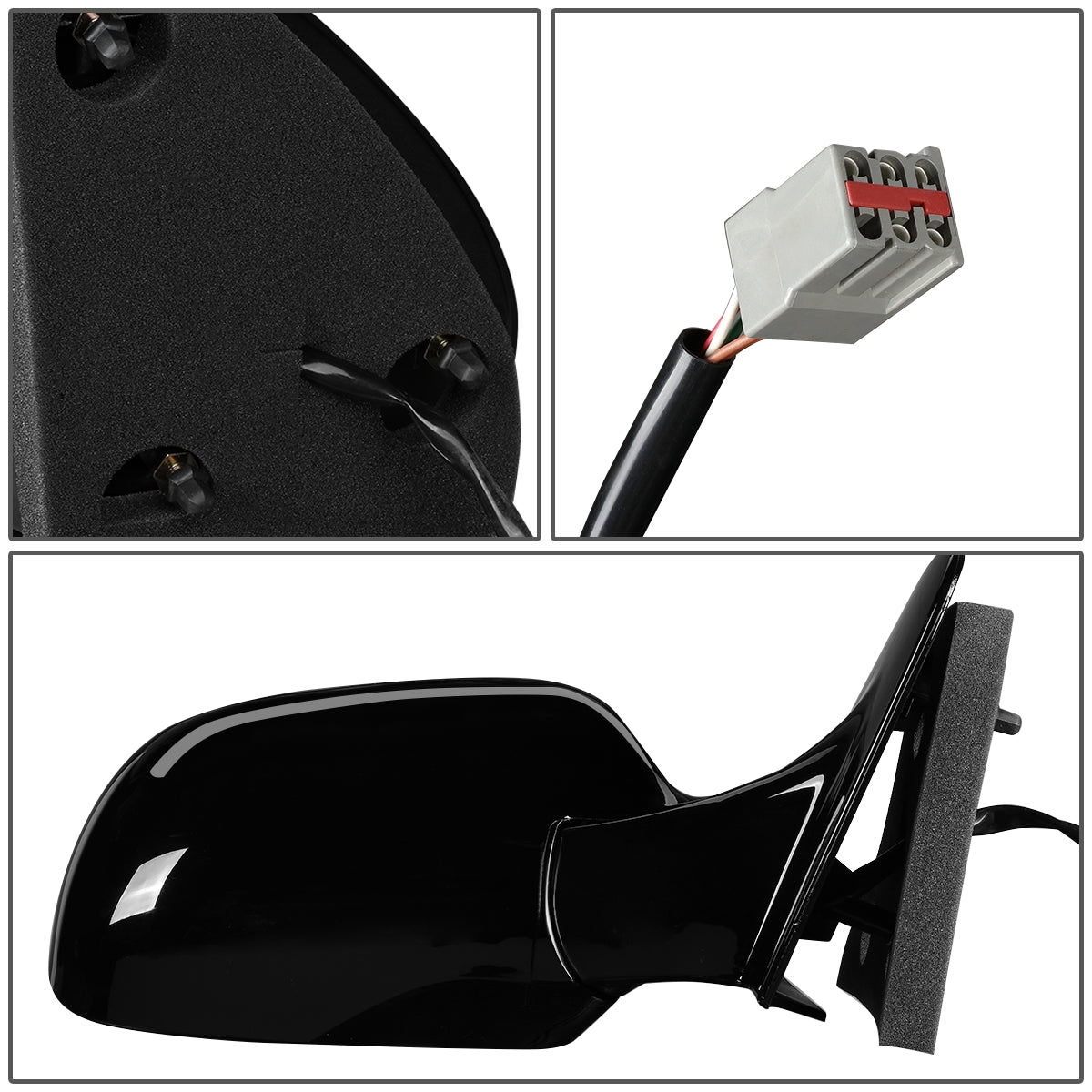 RETROVISOR MIRROR - OEM - 99-00 FORD WINDSTAR - POWERED - HEATED - PAINTABLE - BLACK - RIGHT