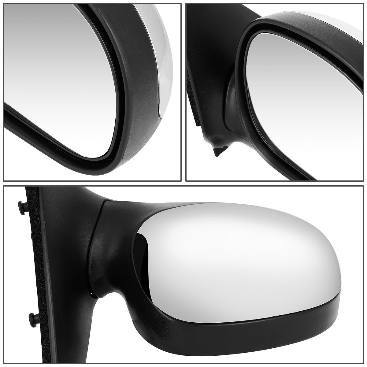 RETROVISOR MIRROR - OEM - 97-03 FORD F-150 / 97-99 FORD F-250 - MANUAL - CHROME - RIGHT