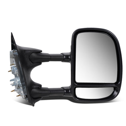 RETROVISOR MIRROR - OEM - 99-04 FORD F-350 / 00-05 FORD EXCURSION - MANUAL - FOLDING - W/ DUAL GLASS - W/ TOW PACKAGE - TEXTURED - BLACK - RIGHT