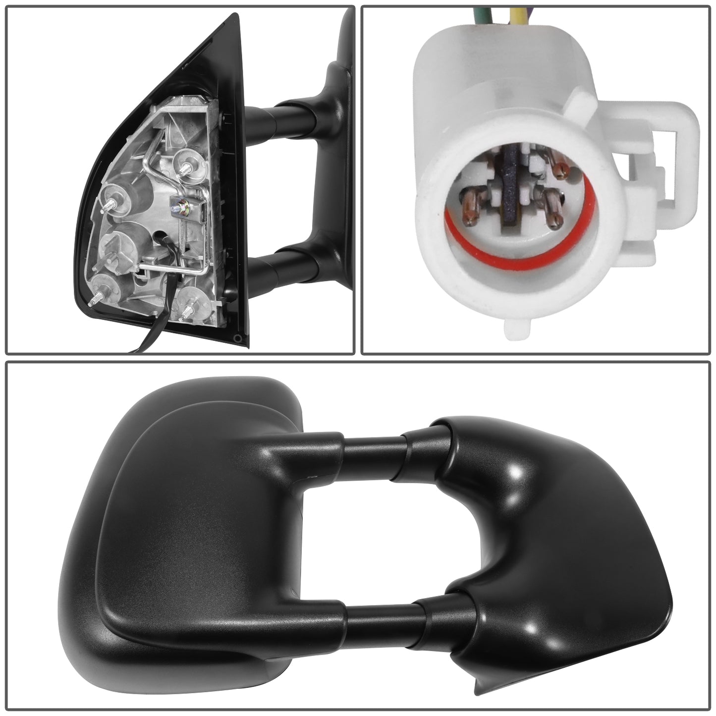 RETROVISOR MIRROR - OE STYLE - FORD F-250 SUPER DUTY 99-03 - FORD F-350 SUPER DUTY 99-03 - WITH POWER ROUND CONNECTOR - PASSENGER SIDE - PAINT TO MATCH - BLACK