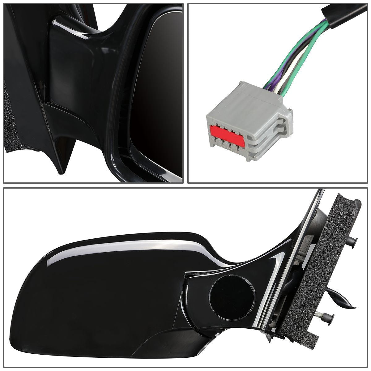 RETROVISOR MIRROR - OEM - 01-02 FORD WINDSTAR - POWERED - HEATED - PAINTABLE - BLACK - RIGHT