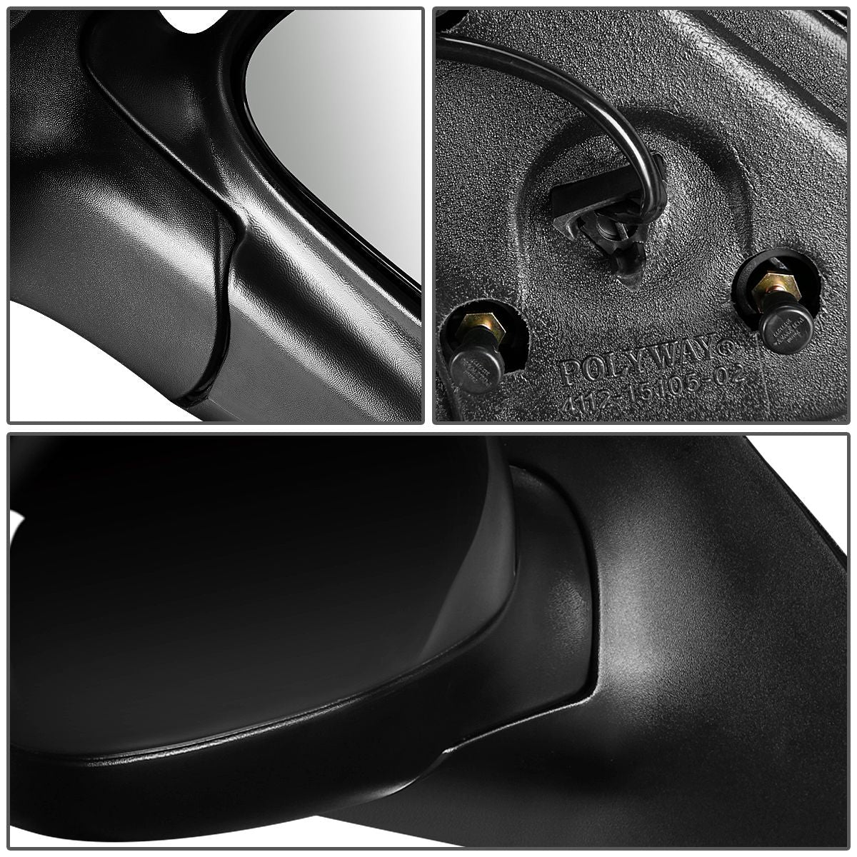 RETROVISOR MIRROR - OEM - 1997 FORD EXPEDITION - POWERED - PAINTABLE - BLACK - RIGHT