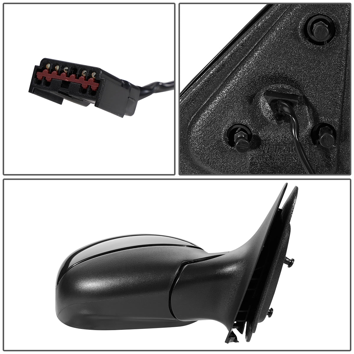 RETROVISOR MIRROR - OEM - 97-02 FORD EXPEDITION - POWERED - HEATED - FOLDING - BLACK MATERIAL - RIGHT