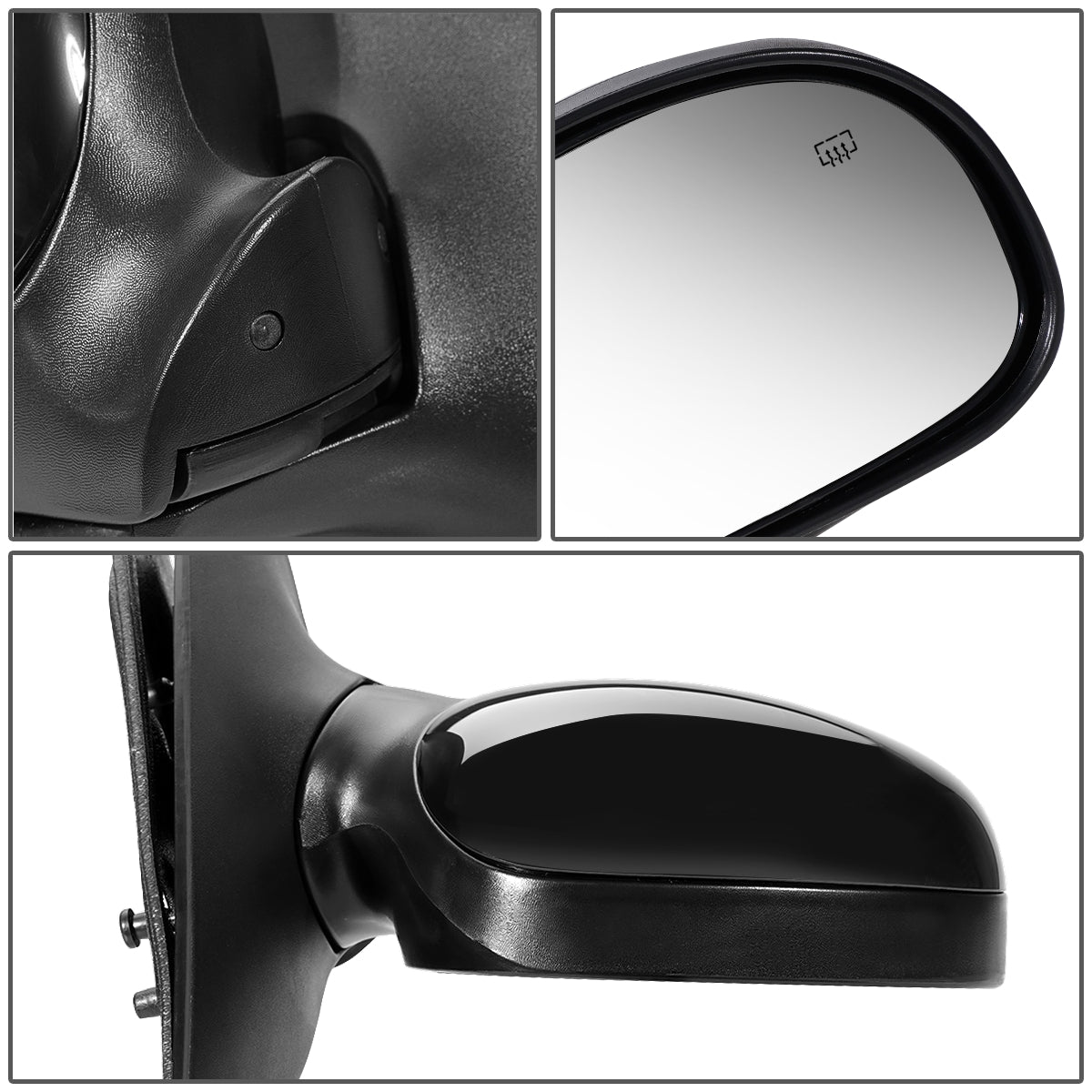 RETROVISOR MIRROR - OEM - 97-02 FORD EXPEDITION - POWERED - HEATED - FOLDING - BLACK MATERIAL - RIGHT