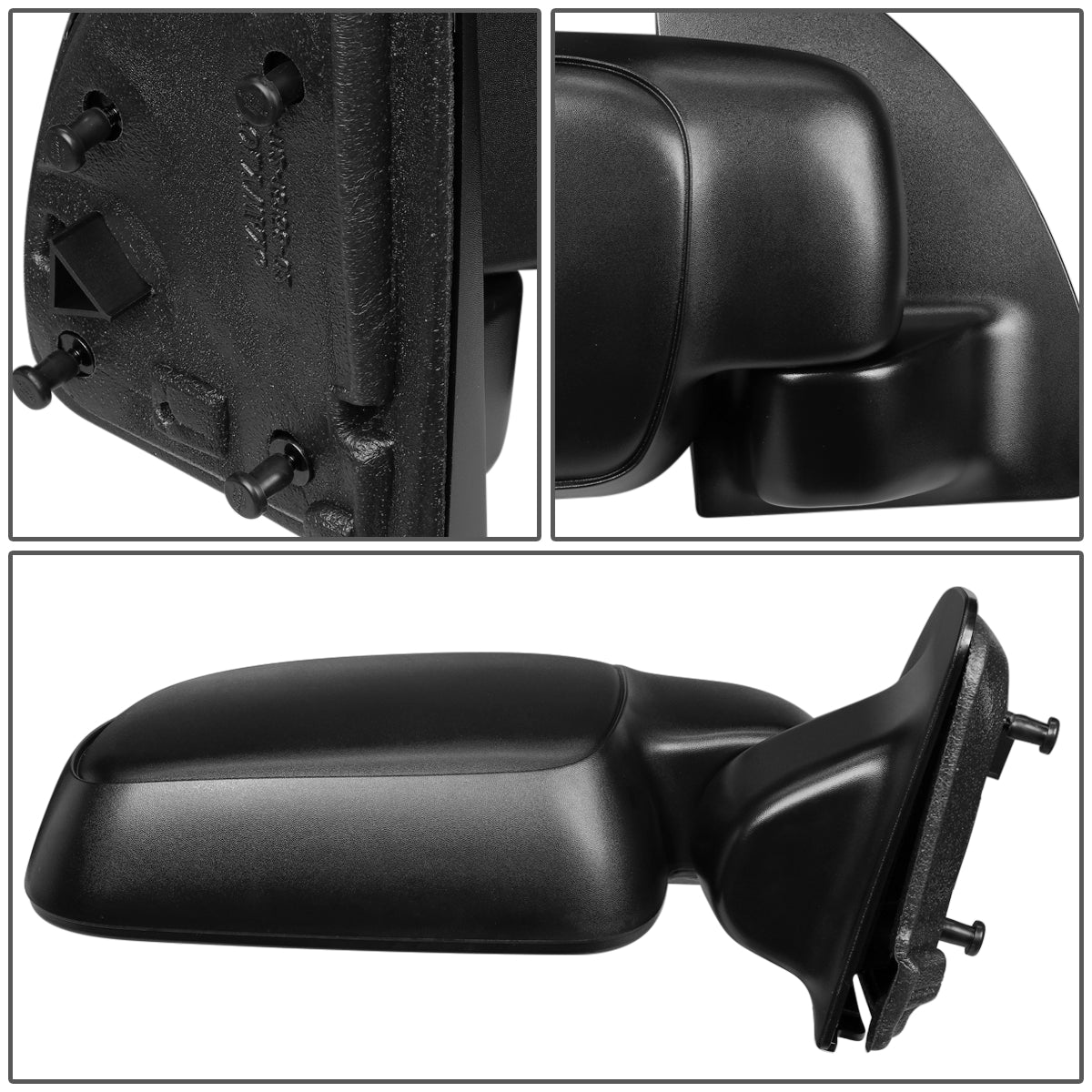 RETROVISOR MIRROR - OEM - 99-10 FORD F-250, F-350, F-450, F-550 SUPER DUTY / 00-05 FORD EXCURSION - MANUAL - TEXTURED - BLACK - RIGHT