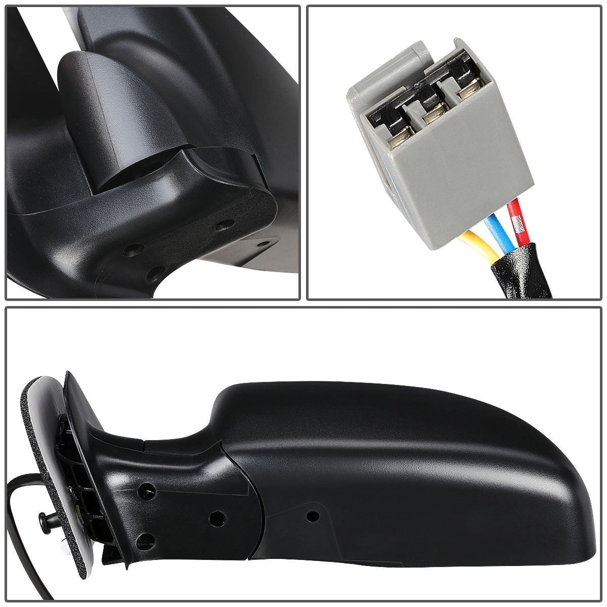 RETROVISOR MIRROR - OEM - 94-04 FORD E-150, E-250, E-350, E-450, E-550 / 99-04 FORD ECONOLINE / 96-99 FORD ECONOLINE SUPER DUTY - POWERED - TEXTURED - BLACK - RIGHT