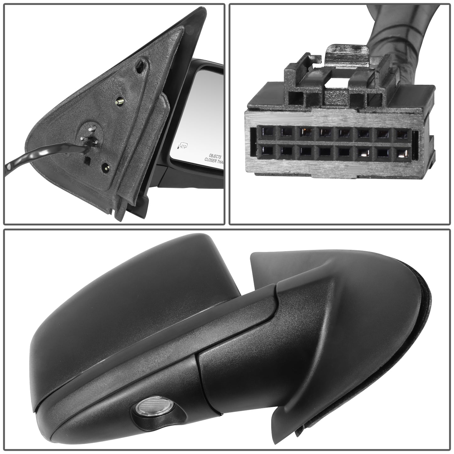 RETROVISOR MIRROR - OE STYLE - FORD EXPEDITION 04-06 - WITH POWER WITH HEATED GLASS - PASSENGER SIDE - PAINT TO MATCH - BLACK