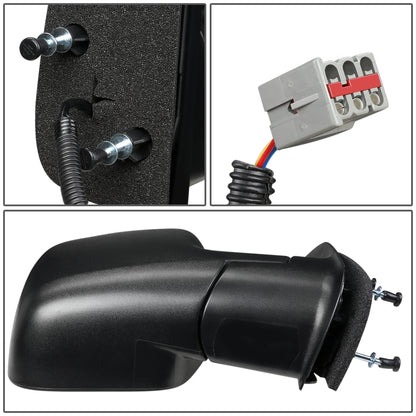 RETROVISOR MIRROR - OEM - 02-06 FORD E-150, E-250, E-350, E-450 / 02-03 FORD E-550 / 02-06 FORD ECONOLINE - POWERED - TEXTURED - BLACK - RIGHT