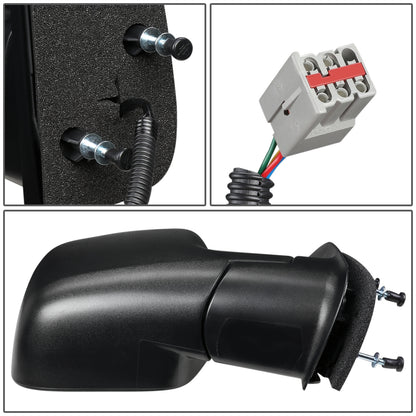 RETROVISOR MIRROR - OEM - 02-06 FORD E-150, E-250, E-350, E-450 / 02-03 FORD E-550 / 02-06 FORD ECONOLINE - POWERED - TEXTURED - BLACK - RIGHT