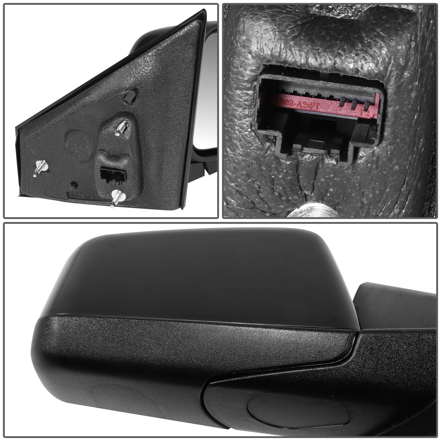 RETROVISOR MIRROR - OE STYLE - FORD EDGE 08 - WITH POWER GLOSS COVER - PASSENGER SIDE - PAINT TO MATCH - BLACK