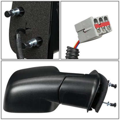 RETROVISOR MIRROR - OEM - 07-08 FORD E-150, E-250, E-350, E-450 - POWERED - TEXTURED - BLACK - RIGHT