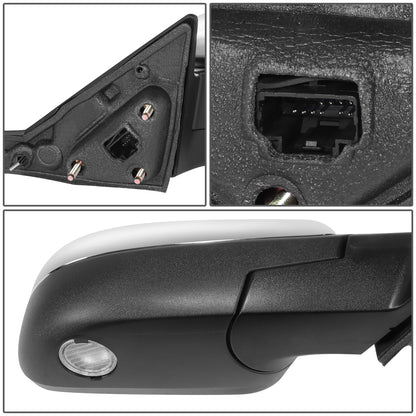 RETROVISOR MIRROR - OE STYLE - FORD TAURUS 08-09 - WITH POWER WITH HEATED GLASS CHROME COVER - PASSENGER SIDE - SMOOTH - CHROME / BLACK