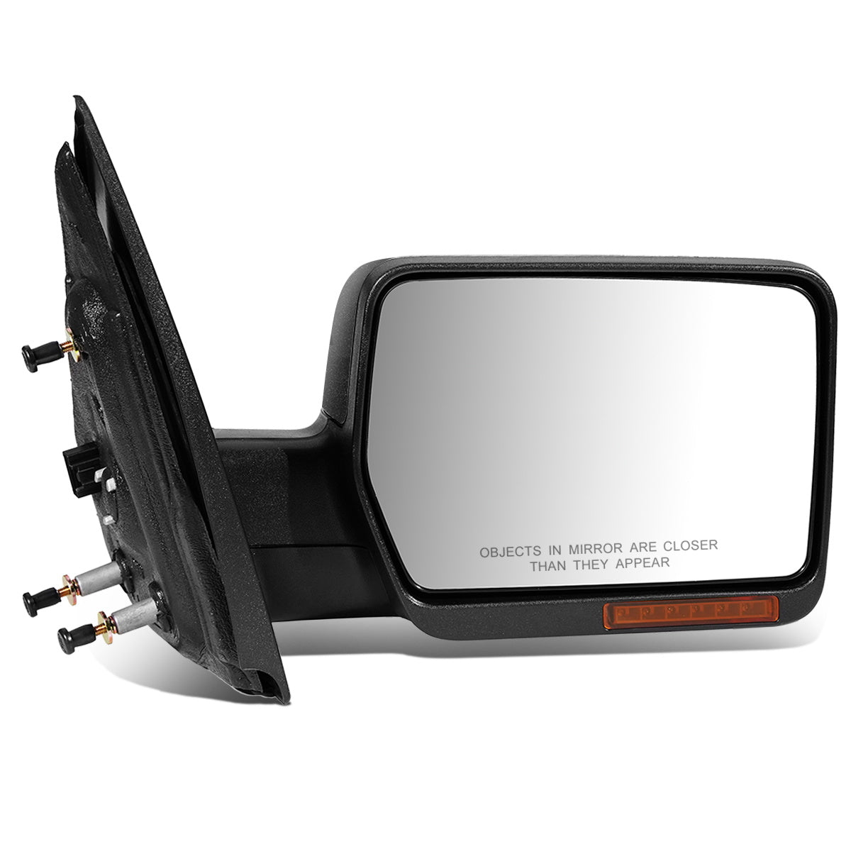 RETROVISOR MIRROR - OEM - 04-08 FORD F-150 - POWERED - HEATED - W/ SIGNAL LIGHT - TEXTURED - CHROME COVER - RIGHT
